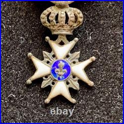 Croix du Lys Uniface miniature Ruban couleur de la Vendée