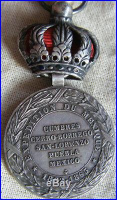 DEC5225 MEDAILLE CAMPAGNE DU MEXIQUE 1862-1865 avec couronne NAPOLEON III