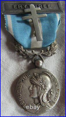 DEC7858 MEDAILLE COLONIALE agrafes A. F. LIBRE / ERYTHREE / LIBYE/EXT. ORIENT