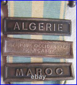 DEC7862 MEDAILLE COLONIALE agrafes ALGERIE/AFRIQUE OCCIDENTALE FRANÇAISE/MAROC