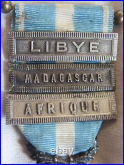 DEC7868 MEDAILLE COLONIALE agrafes LIBYE / MADAGASCAR / AFRIQUE