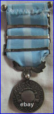 DEC8073 MEDAILLE COLONIALE agrafes AFRIQUE FR. LIBRE/FEZZAN/SOMALIE/EXT. ORIENT