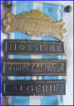 DEC8367 MEDAILLE COLONIALE agrafes CENTRE AFRICAIN NOSSI-BÉ GUINEE FRANÇAISE