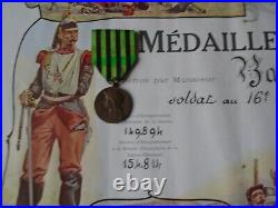 DIPLOME 1870.71. +2 MEDAILLES COMMERATIVES. 16emBATAILLON DE CHASSEURS A PIEDS