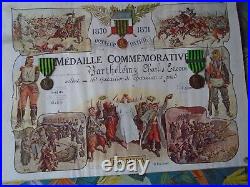 DIPLOME 1870.71. +2 MEDAILLES COMMERATIVES. 16emBATAILLON DE CHASSEURS A PIEDS