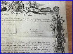 DIPLOME AUTORISANT Mr BUFFAULT à PORTER, DECORATION DE L'ORDRE DU LYS 24/8/1814