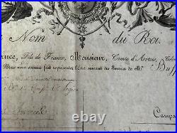 DIPLOME AUTORISANT Mr BUFFAULT à PORTER, DECORATION DE L'ORDRE DU LYS 24/8/1814