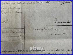 DIPLOME AUTORISANT Mr BUFFAULT à PORTER, DECORATION DE L'ORDRE DU LYS 24/8/1814