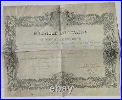 DIPLOME MEDAILLE MILITAIRE SECOND EMPIRE à UN GENDARME en 1864
