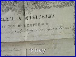 DIPLOME MEDAILLE MILITAIRE SECOND EMPIRE à UN GENDARME en 1864
