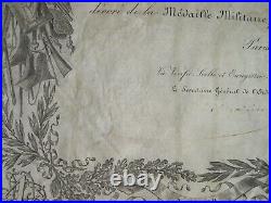 DIPLOME MEDAILLE MILITAIRE SECOND EMPIRE à UN GENDARME en 1864