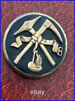 Daria DUSAUSOY Paris Mining Badge- Rare Vermeil Silver on Black Onyx France