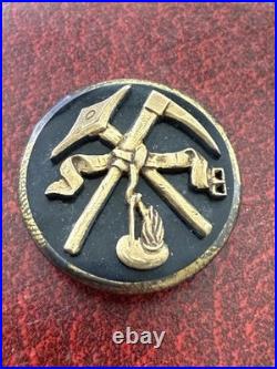 Daria DUSAUSOY Paris Mining Badge- Rare Vermeil Silver on Black Onyx France