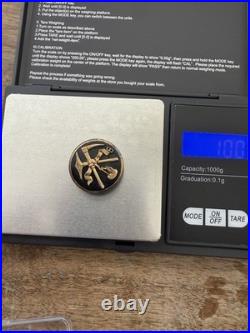 Daria DUSAUSOY Paris Mining Badge- Rare Vermeil Silver on Black Onyx France