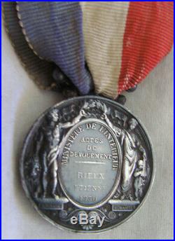 Dec5595 3 Medailles Actes Courage & Devouement 1850-1867-1873