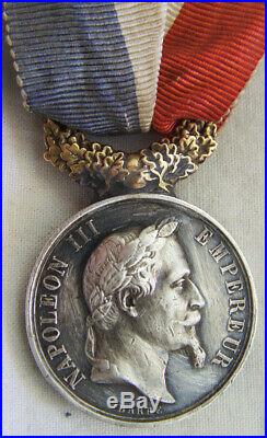Dec5595 3 Medailles Actes Courage & Devouement 1850-1867-1873