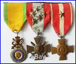 Decom 000 Medaille Lot D'un Sous Officier 1945 Indochine Algerie