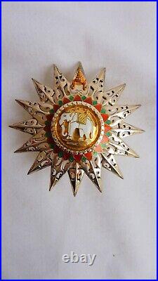Décoration, Argent vermeil. Plaque grand Croix+Commandeur ordre couronne de Siam