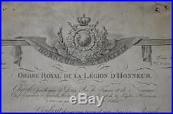 Diplôme Chevalier Legion D'honneur Epoque Monarchie 1828-juge D'instruction