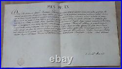 Diplome De L'ordre De Pie IX 1856 Second Empire Vatican