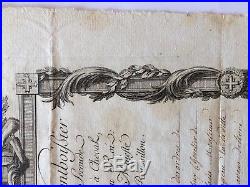 Diplôme Document Ordre St Louis 1770 Mousquetaires 2e Cie Roi Louis XV Rare