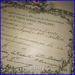 Diplome Infirmiere Croix Rouge Union Femmes De France Medaille Rare
