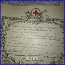Diplome Infirmiere Croix Rouge Union Femmes De France Medaille Rare