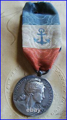 Diplome & Medaille D'honneur Des Marins Du Commerce 1920