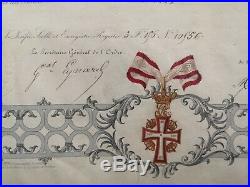 Diplome Ordre Du Dannebrog 3° Classe Second Empire Danemark Napoléon III France
