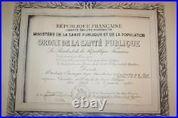 Diplôme Ordre de la Santé Publique, fait Chevalier Roger Docaigne le 7/01/1952