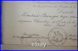 Diplôme Ordre de la Santé Publique, fait Chevalier Roger Docaigne le 7/01/1952
