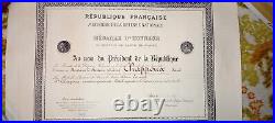Diplôme de LH (Gvt Prov. 7/5/46) et méd. Vermeil du SSA (1961) pour un méd. Gén