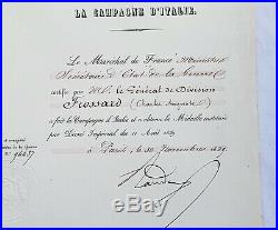Diplôme de la médaille d'Italie 1859, Général de Division Frossard