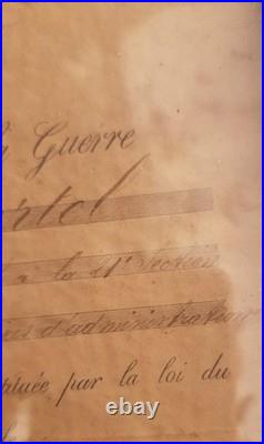 Diplôme et Médaille Coloniale argent TUNISIE 1896 Sergent Commis Ouvrier Admin