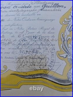 Diplôme médaille Laos PFAT Indochine 1952
