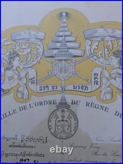 Diplôme médaille Laos PFAT Indochine 1952