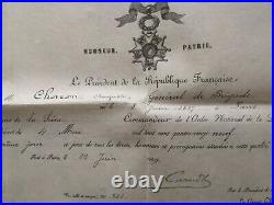 Diplômes Chevalier / Officier / Commandeur Légion D'honneur Capitaine Du Génie