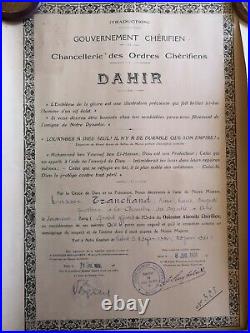 Diplomes De Grand Officier Ordre Du Ouissam Alaouite Chérifien / Dahir 1931