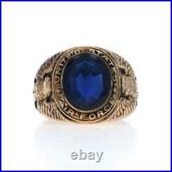 Doré Remplie États-unis Air Force Verre Homme Anneau Militaire Service Sz