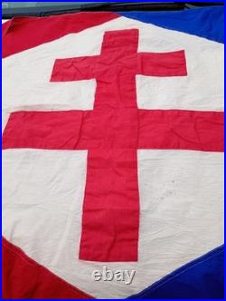 Drapeau en coton daté de(1942) (FNFL) 157cm X90cm Croix de Loraine, Repro