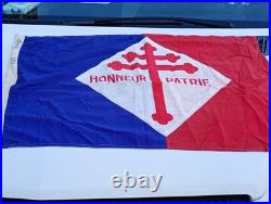 Drapeau en coton daté de 1943 (F. F. I) 94x62cm, les Français de Londres, Repro