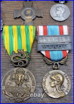 ENSEMBLE DE DÉCORATIONS FRANCAISES GUERRE D'INDOCHINE Avec barrette de rappel