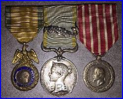 Ensemble De Medailles Du Second Empire Médaille Militaire, Crimée, Italie