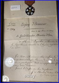 Ensemble Lettre et Légion d'Honneur du 1er Modéle 1er Empire