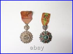 Ensemble de deux Médailles Nichan Iftikhar Tunisie Argent Email Epoque XIX-XXe