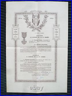 Ensemble diplômes médailles citations 170° Div Inf / 17° Rgt Infanterie 14 18
