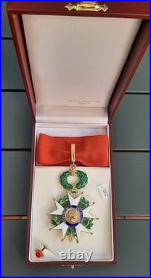 Etoile Commandeur en vermeil Légion d'Honneur + Rosette + Ecrin cuir RF Arthus B