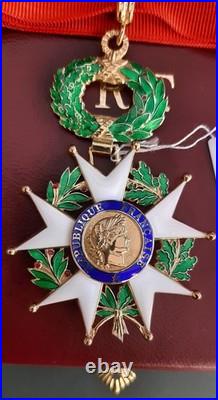 Etoile Commandeur en vermeil Légion d'Honneur + Rosette + Ecrin cuir RF Arthus B