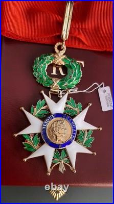 Etoile Commandeur en vermeil Légion d'Honneur + Rosette + Ecrin cuir RF Arthus B