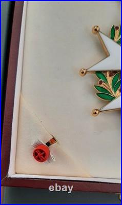 Etoile Commandeur en vermeil Légion d'Honneur + Rosette + Ecrin cuir RF Arthus B
